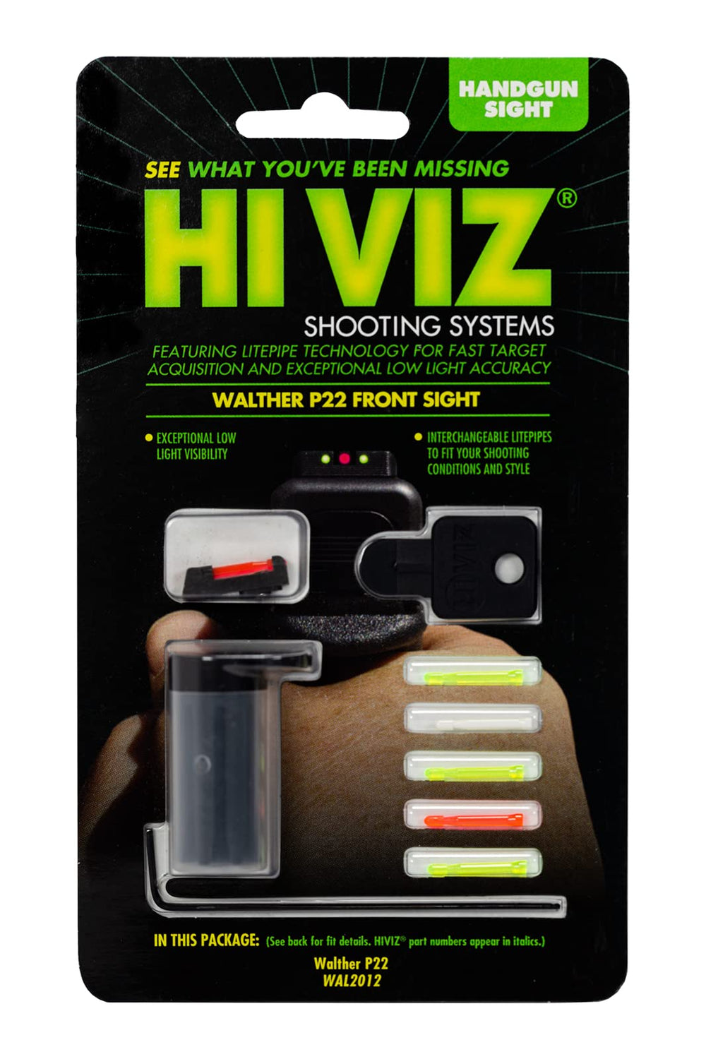 HIVIZ close-up showing fiber-optic ports and bright aiming benefit