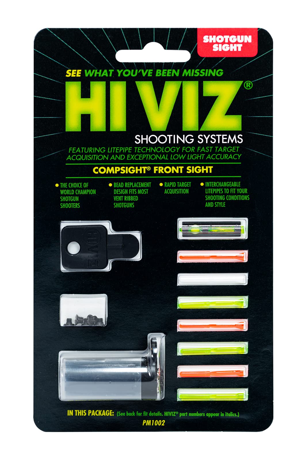 HIVIZ PM1002 close-up of LitePipe fiber detail for customizable sighting