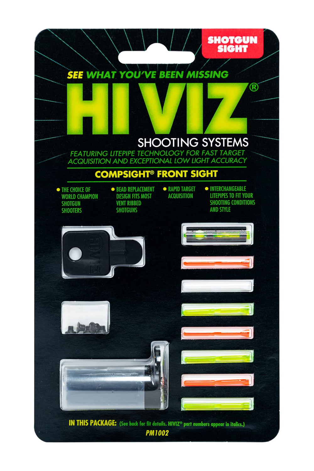HIVIZ PM1002 close-up of LitePipe fiber detail for customizable sighting