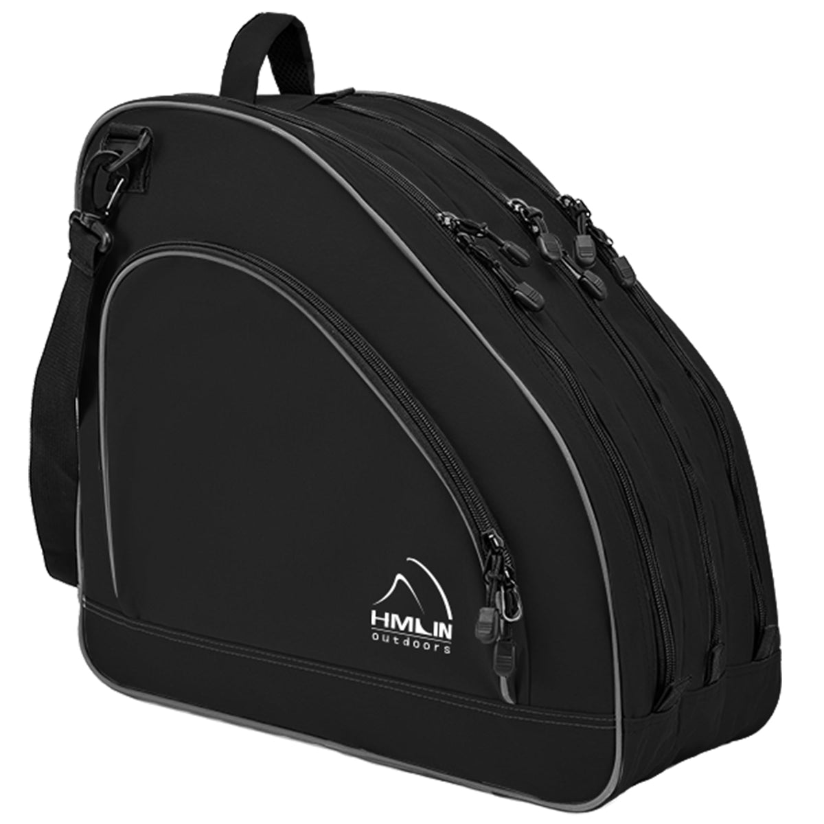 HMLIN OUTOOORS front view of bag showing organized skate storage and quick access