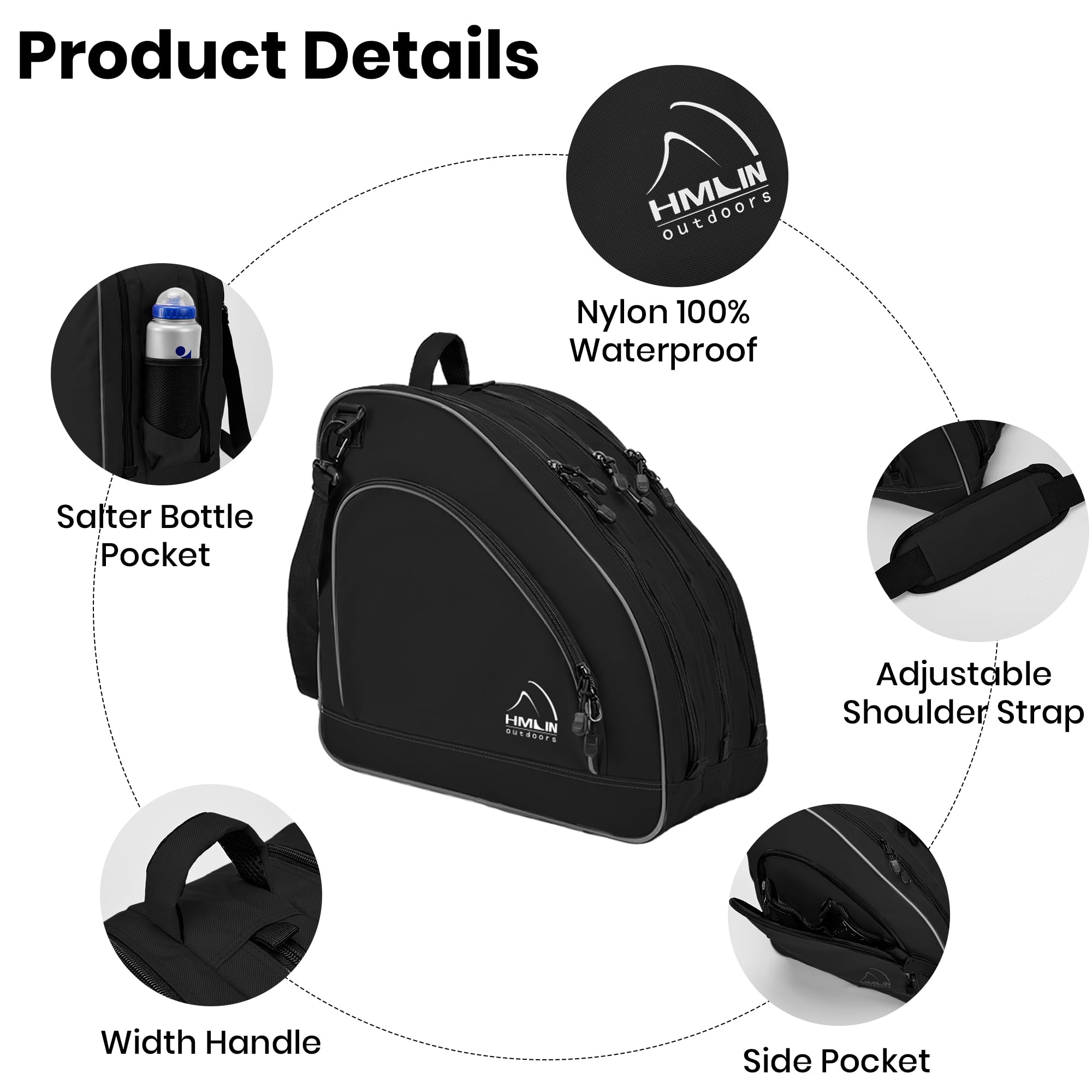 HMLIN OUTOOORS bag carried by skater in park showing style and easy portability
