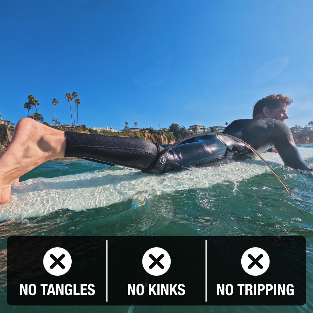 Ho Stevie! leash in use during longboard nose ride increased mobility
