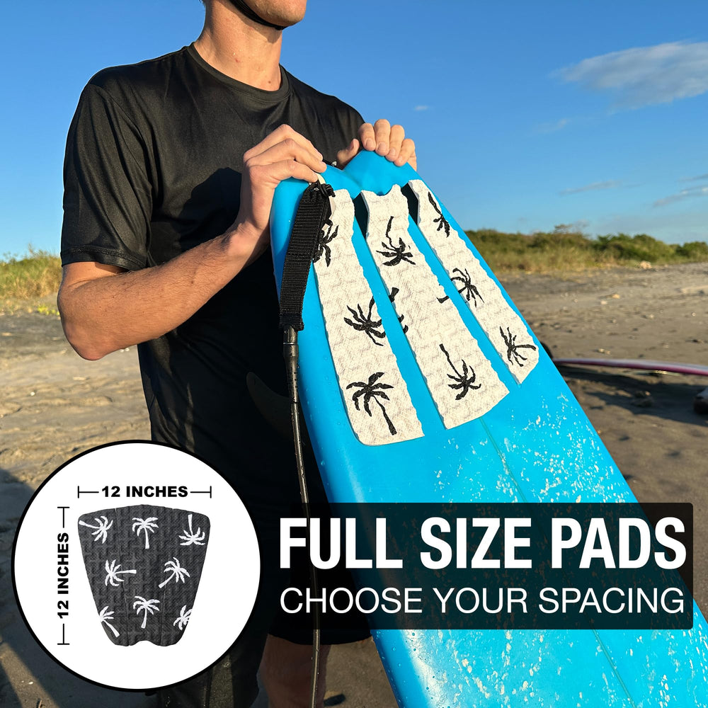 Ho Stevie! traction pad on surfboard with surfer using it for confident turns