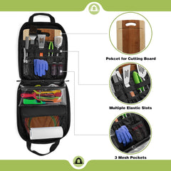 HODRANT hanging on a tree branch for hands-free campsite organization