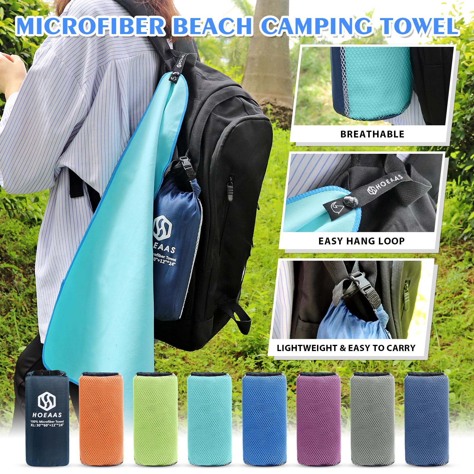 HOEAAS towel draped around athlete neck offering sweat-wicking benefit