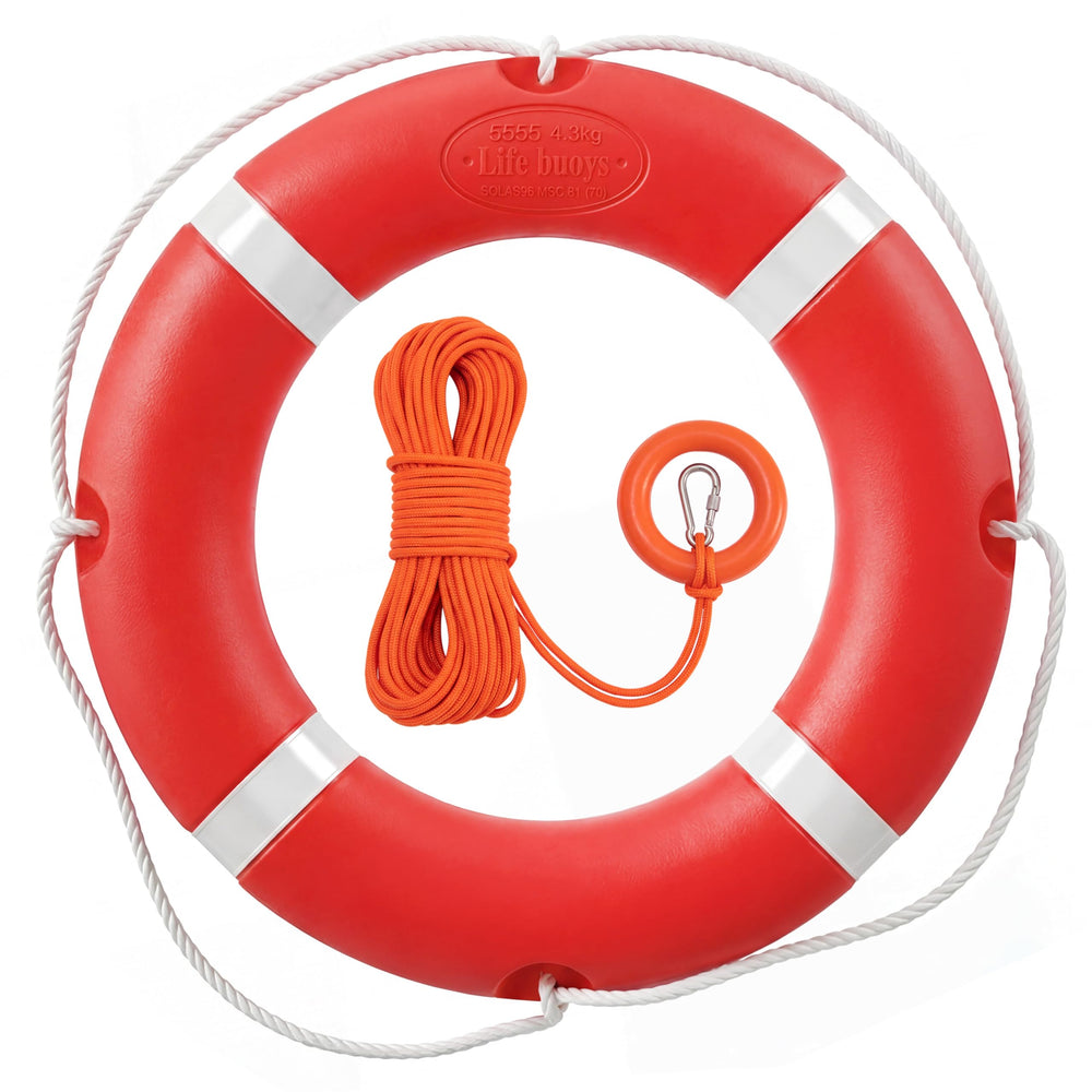 HOENCRAFT front view of 23 inch life preserver ring shows durable build and easy grab