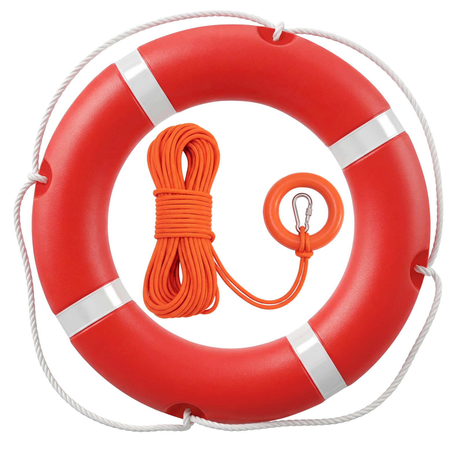 HOENCRAFT lifering hung poolside as nautical décor and ready-to-use safety device