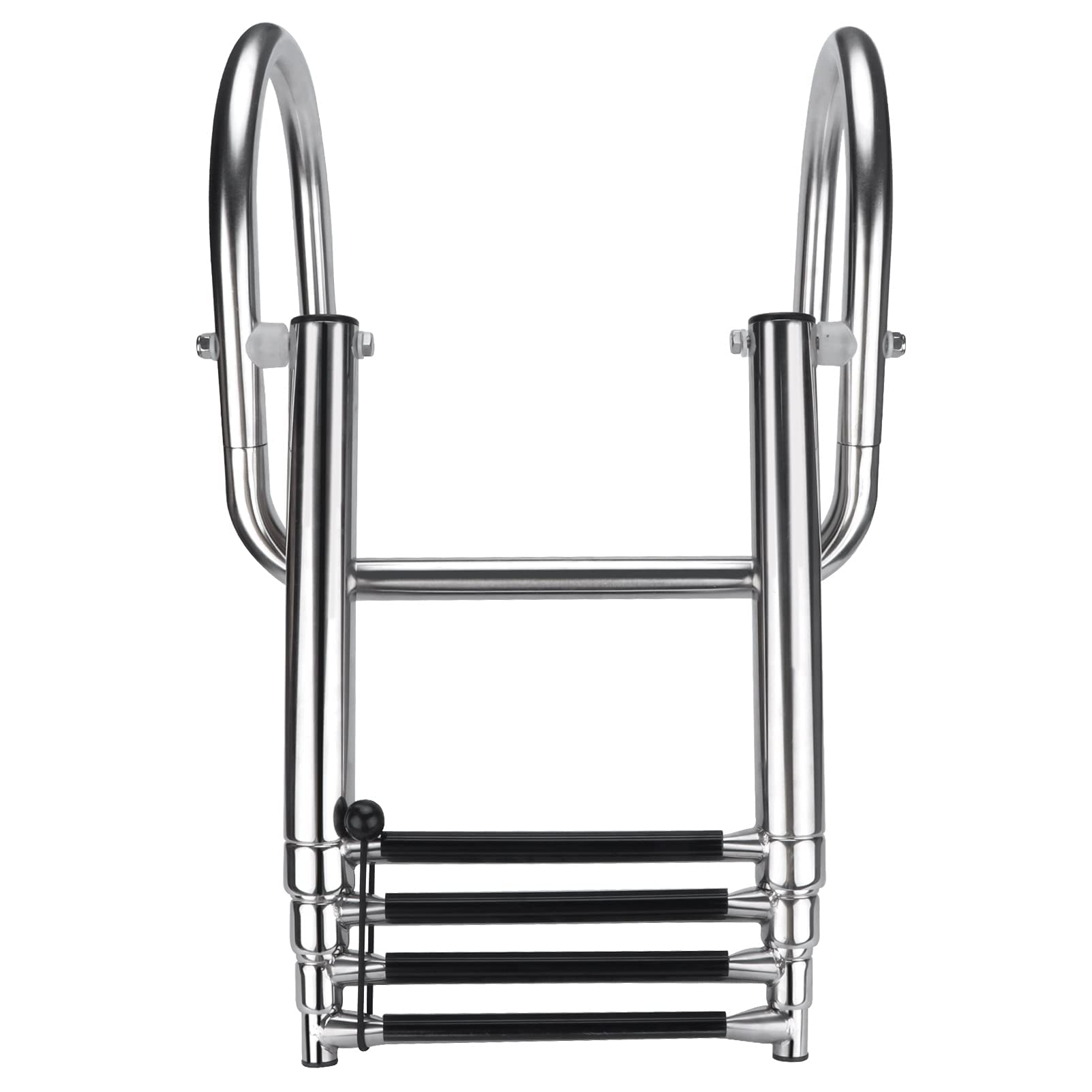Hoffen reusable bungee strap holding ladder stowed to prevent movement