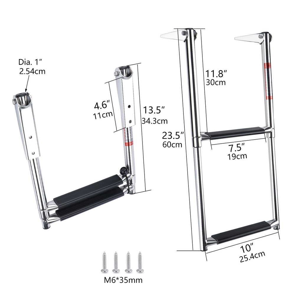 Hoffen extended ladder side profile demonstrating reach and stable steps