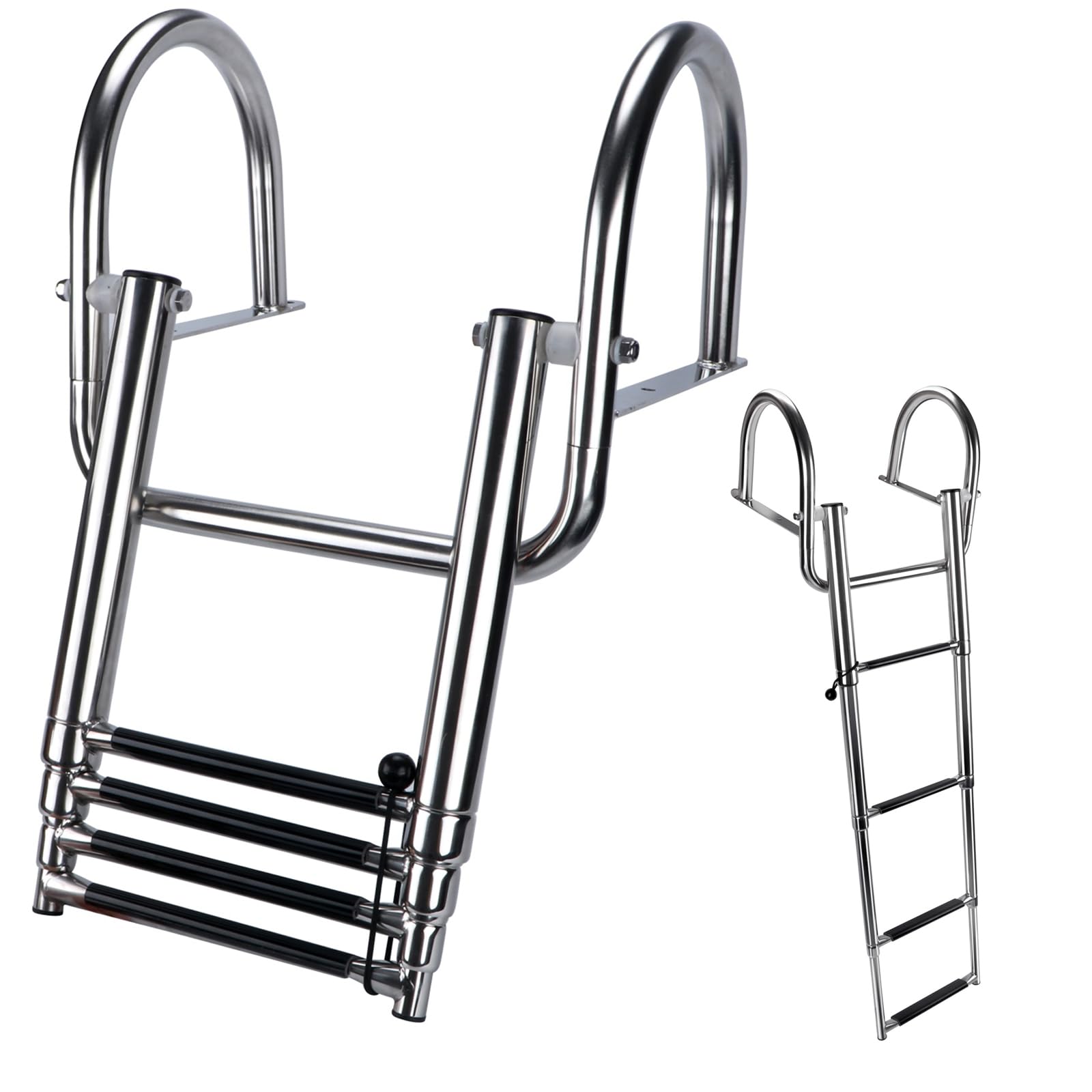 Hoffen front view of rear-entry ladder showing stable boarding benefit