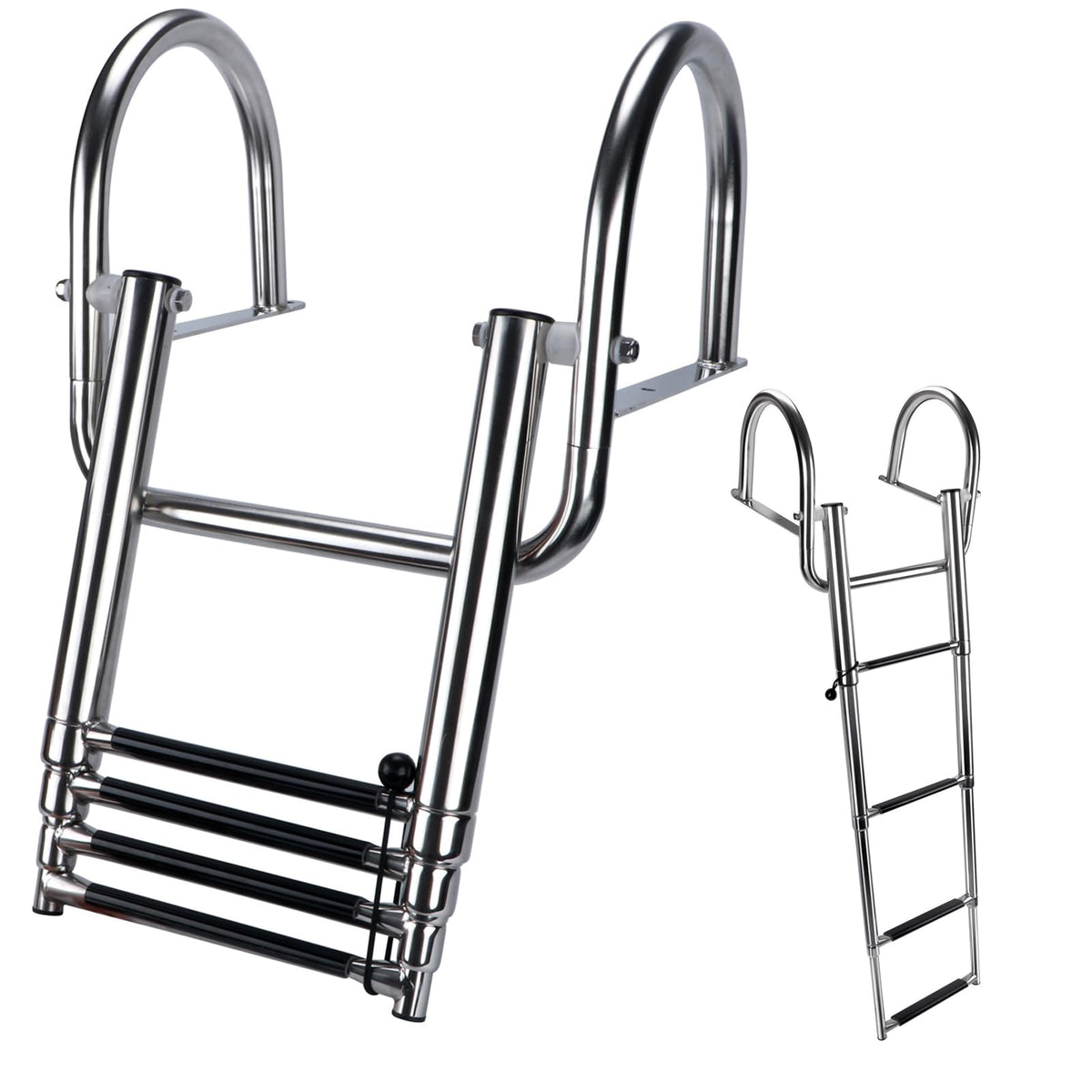 Hoffen front view of rear-entry ladder showing stable boarding benefit