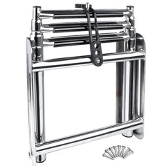 Hoffen ladder folded under platform demonstrating space-saving stowage benefit