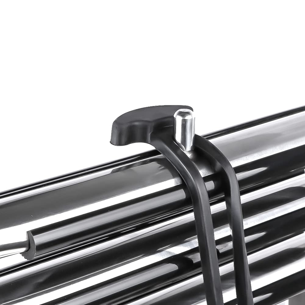 Hoffen ladder next to ruler showing compact folded and extended sizes