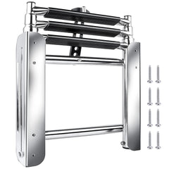 Hoffen pontoon ladder front view shows sturdy build and compact profile