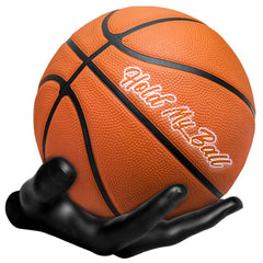 Hold My Ball front view showing sculpted hand mount and secure display benefit