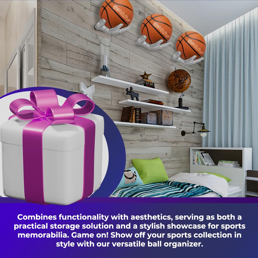 Hold My Ball in a man cave lifestyle setting adding decor and organization benefit