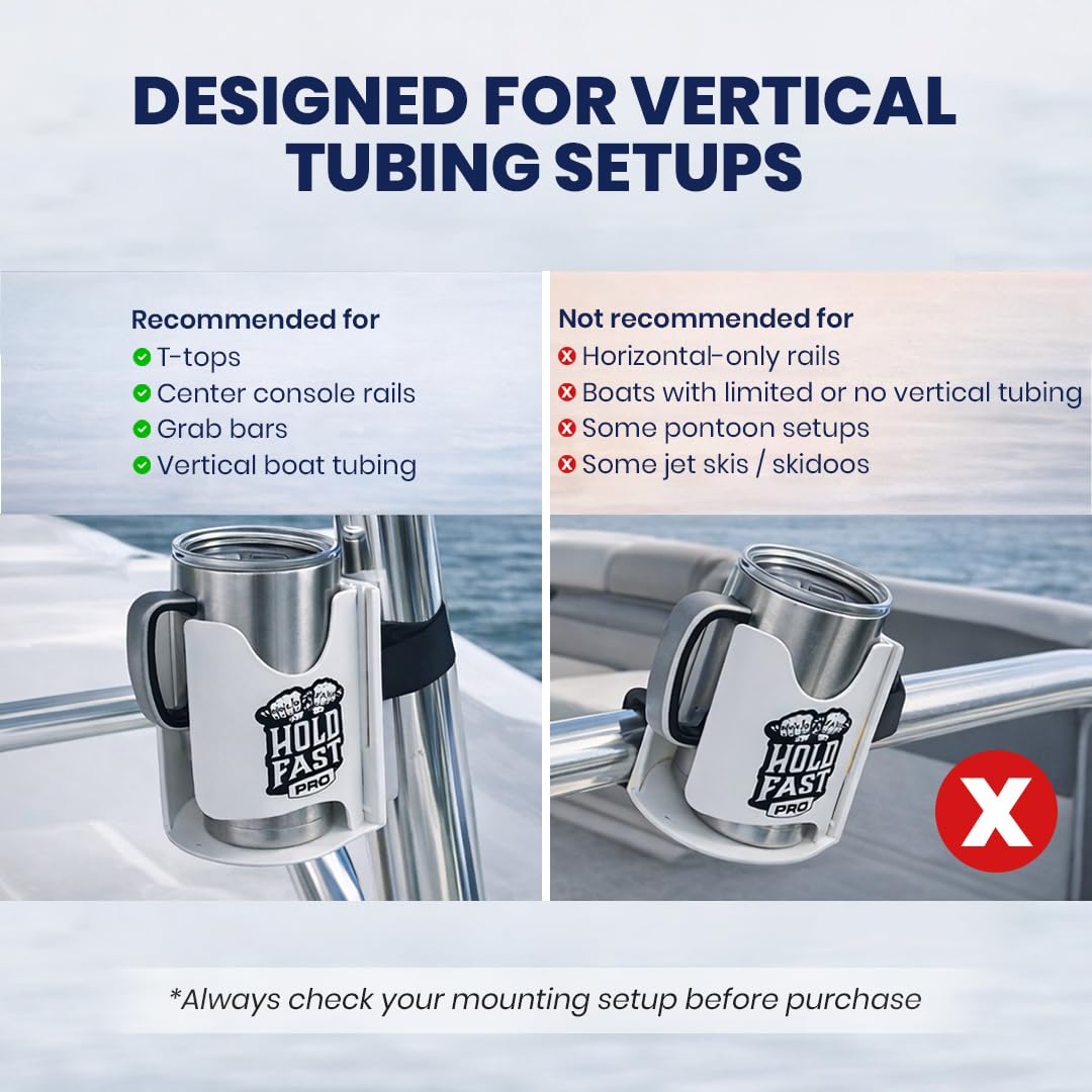 Hold Fast Pro holding oversized tumbler showing stability on choppy water