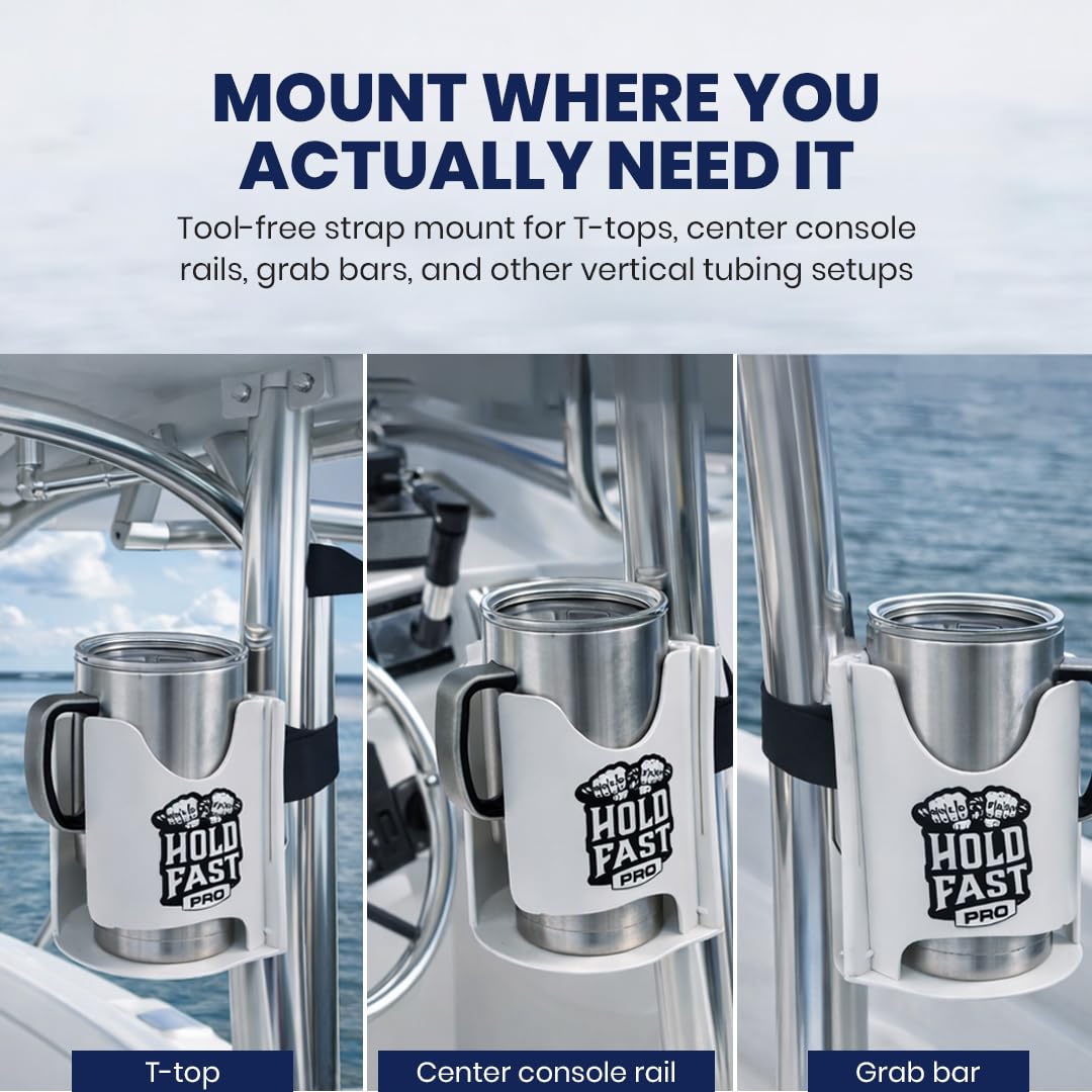 Hold Fast Pro mounted on T-top post showing tool-free installation benefit