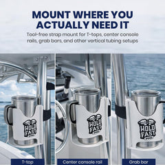 Hold Fast Pro mounted on T-top post showing tool-free installation benefit