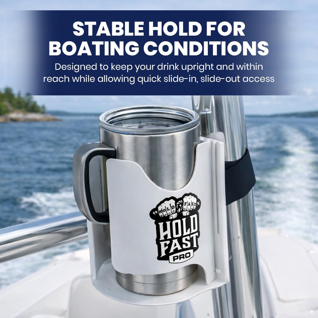 Hold Fast Pro strap and bracket detail showing heavy-duty hook-and-loop security