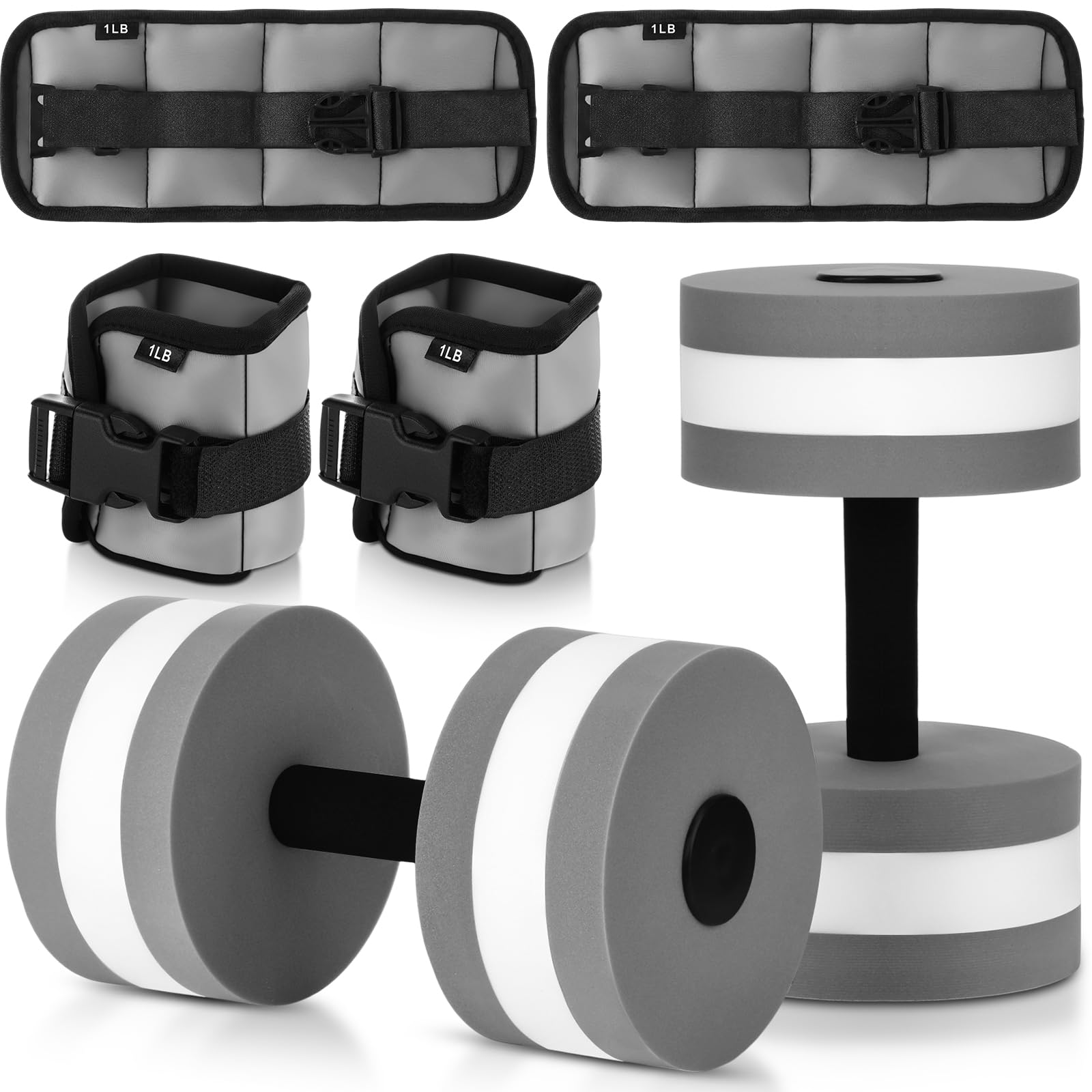 Hollowfly front view of dumbbells and cuffs showing full kit benefits