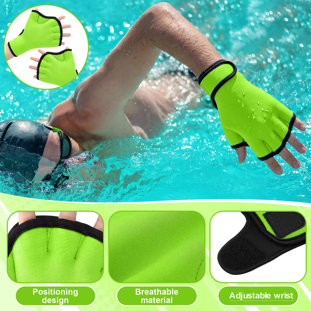 Hollowfly in-pool demo with person using gloves and dumbbells for safe resistance