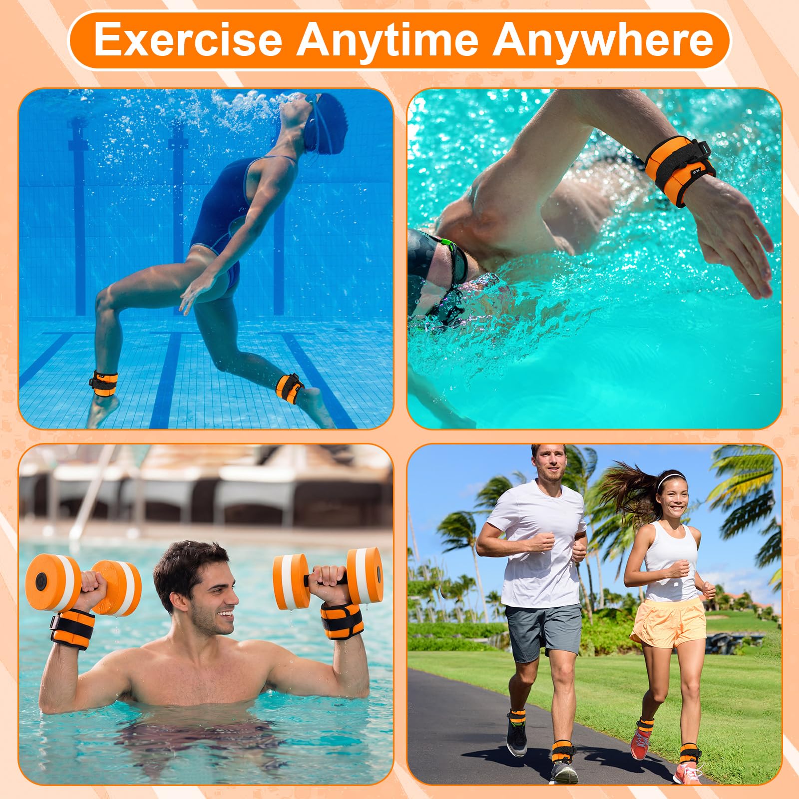 Hollowfly lifestyle pool session with user performing low-impact aquatic moves