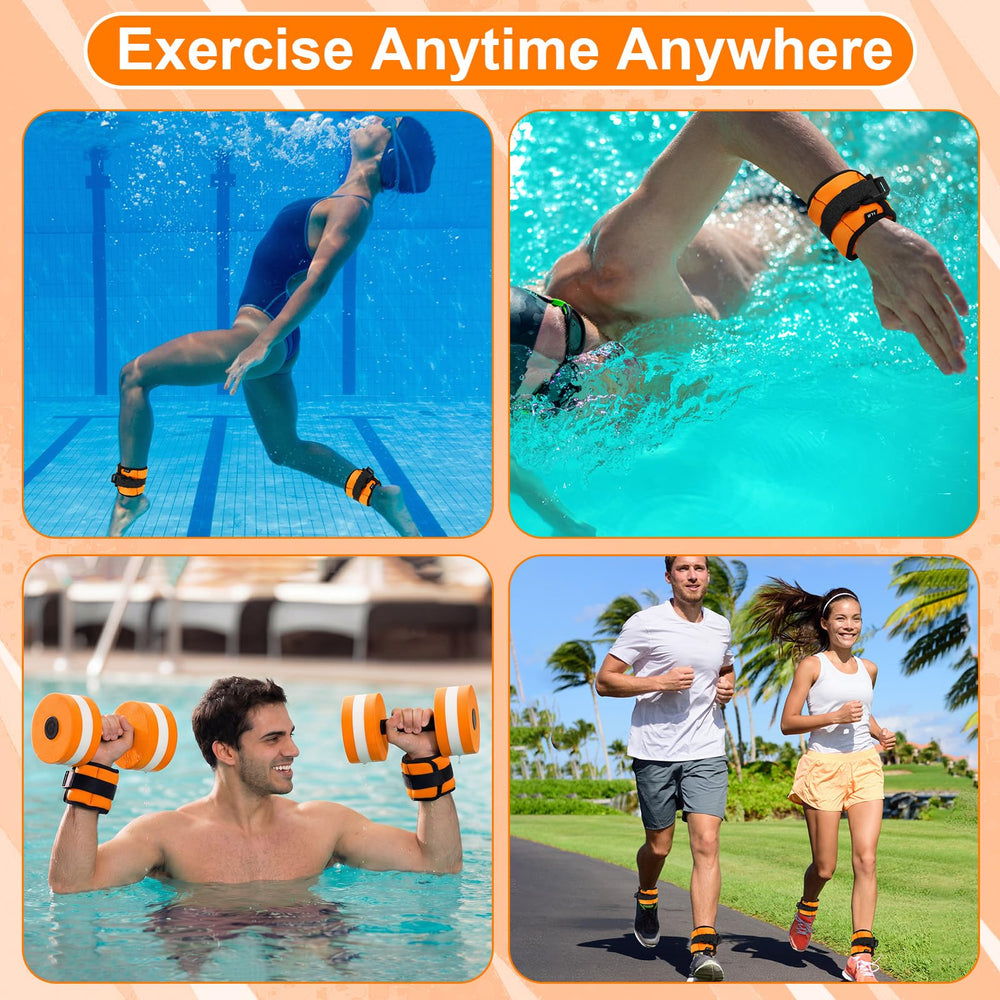 Hollowfly lifestyle pool session with user performing low-impact aquatic moves