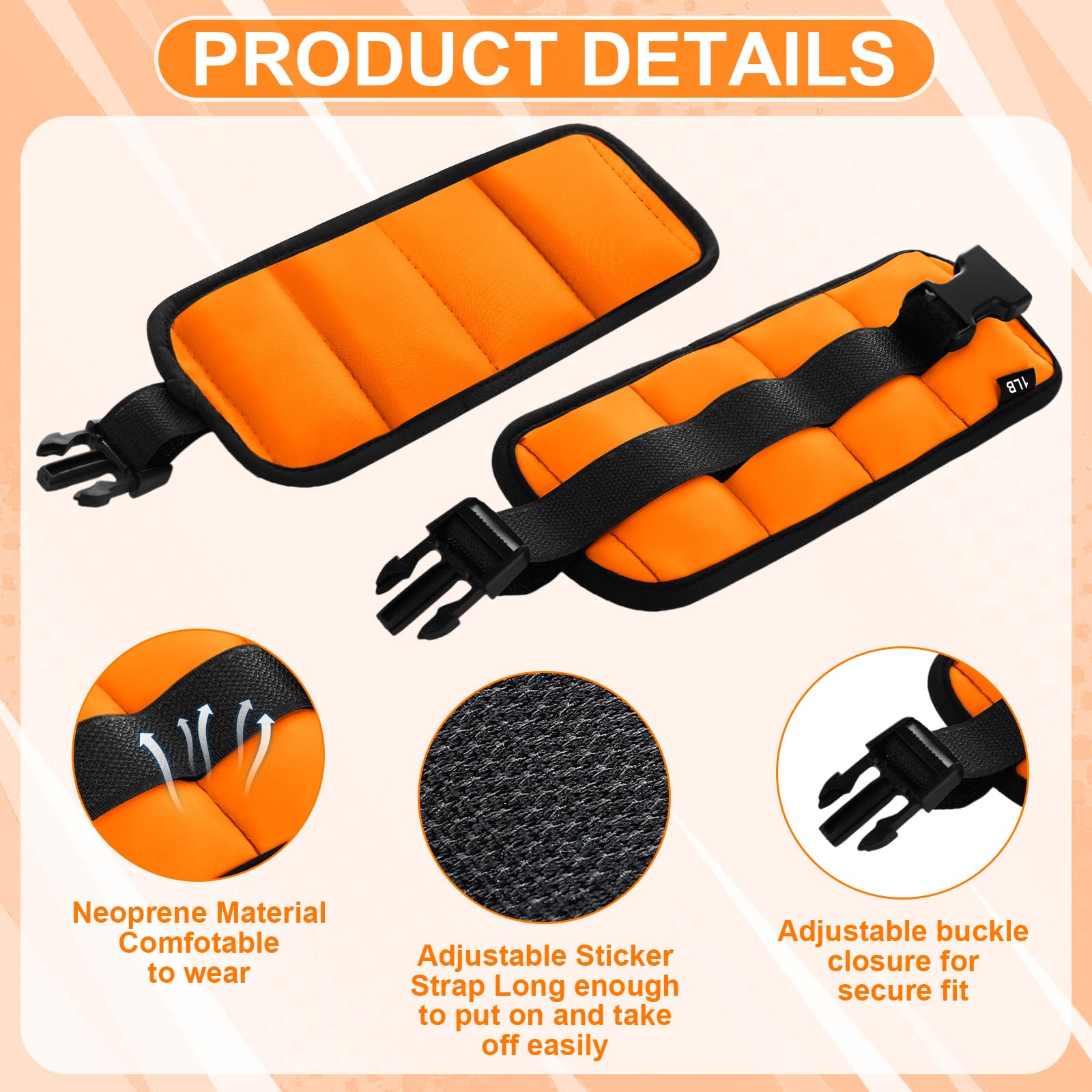 Hollowfly neoprene ankle wrist weight detail showing strap and comfort