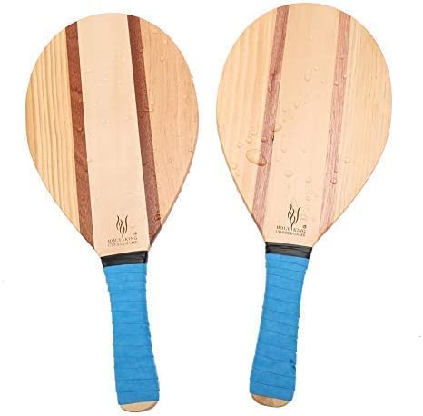 HOLYKING front view of paddles and balls showing compact kit for travel