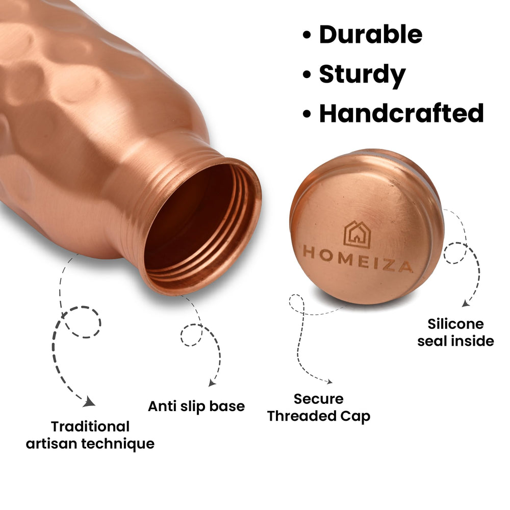 HOMEIZA screw-top cap detail showing secure closure and leak protection benefit