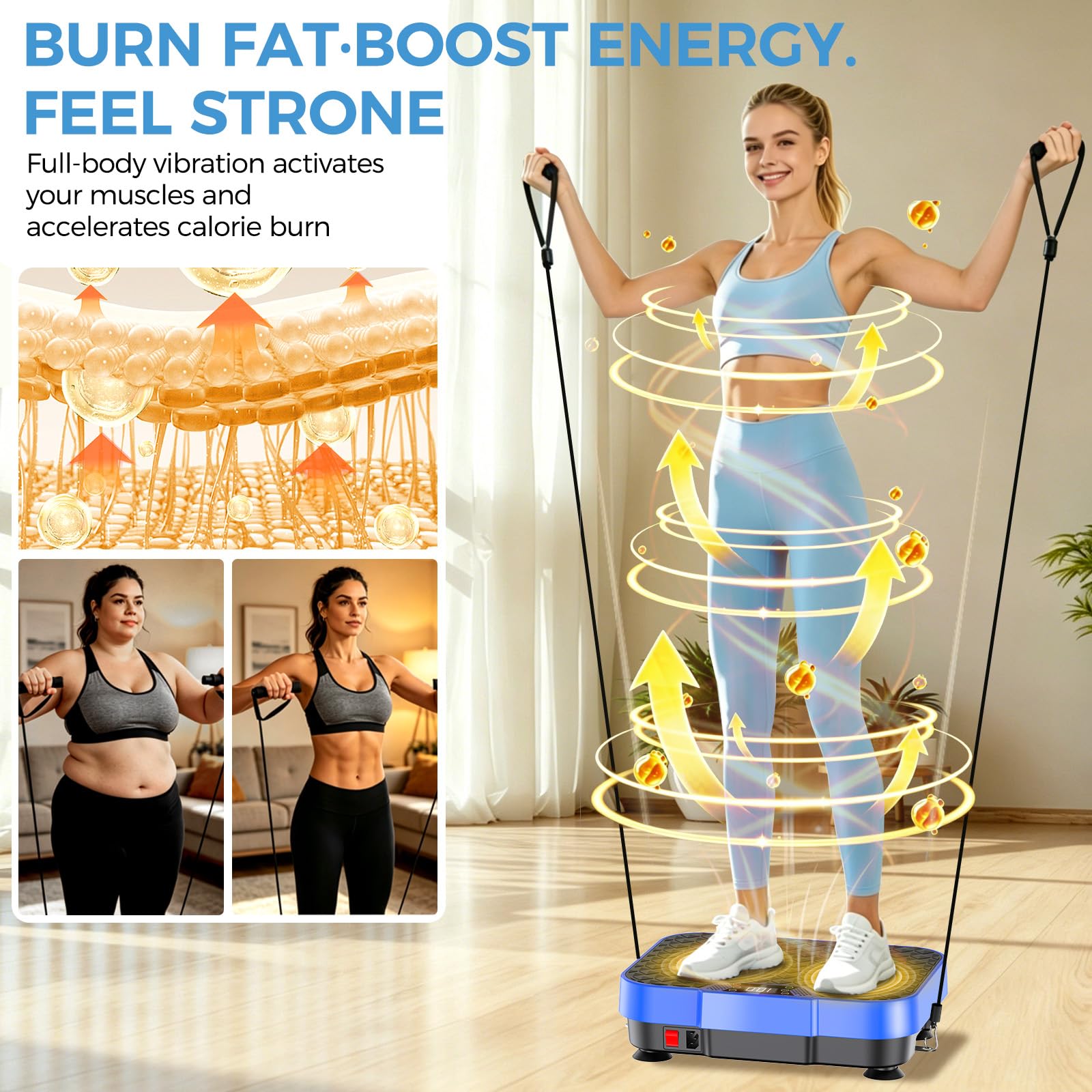 HomePoweron user foot on platform demonstrating low‑impact muscle activation