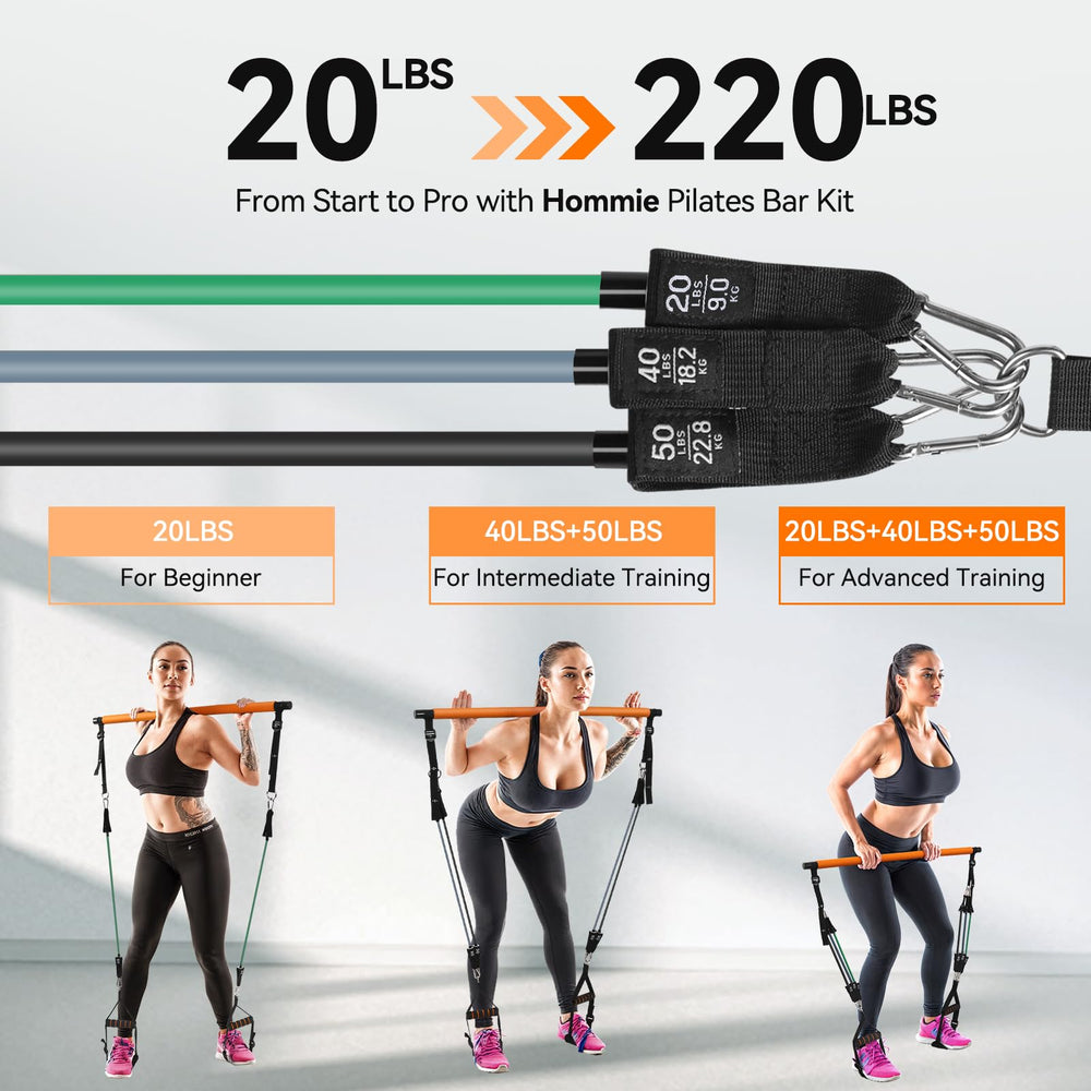 Hommie resistance bands close-up showing color-coded tension options