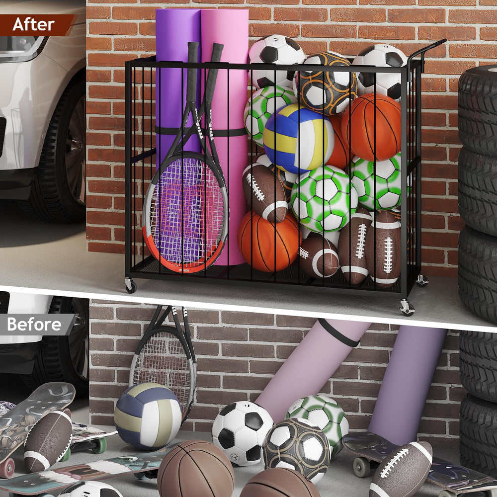 Homsorout lifestyle garage setup displaying tidy storage and improved floor safety