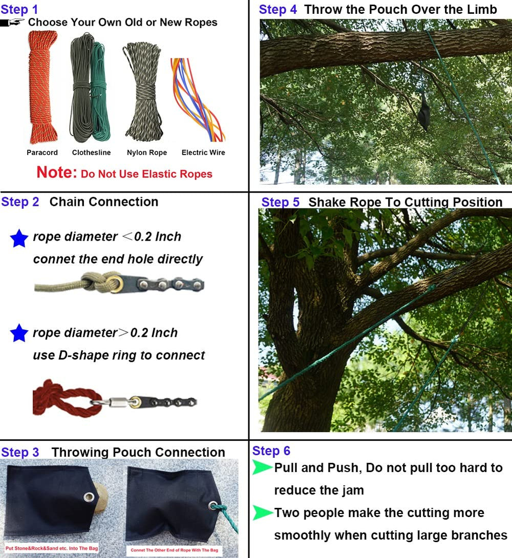 Homyall reinforced throwing bag with two galvanized carabiners for secure rigging