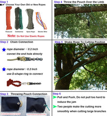 Homyall reinforced throwing bag with two galvanized carabiners for secure rigging