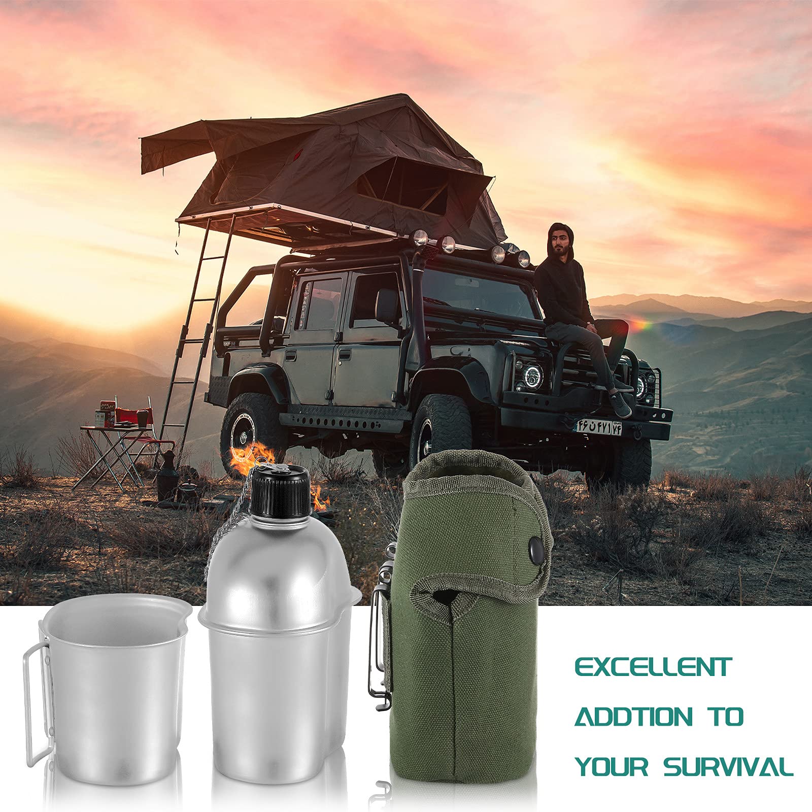 Honeydak canteen heating over campfire to boil water quickly and safely