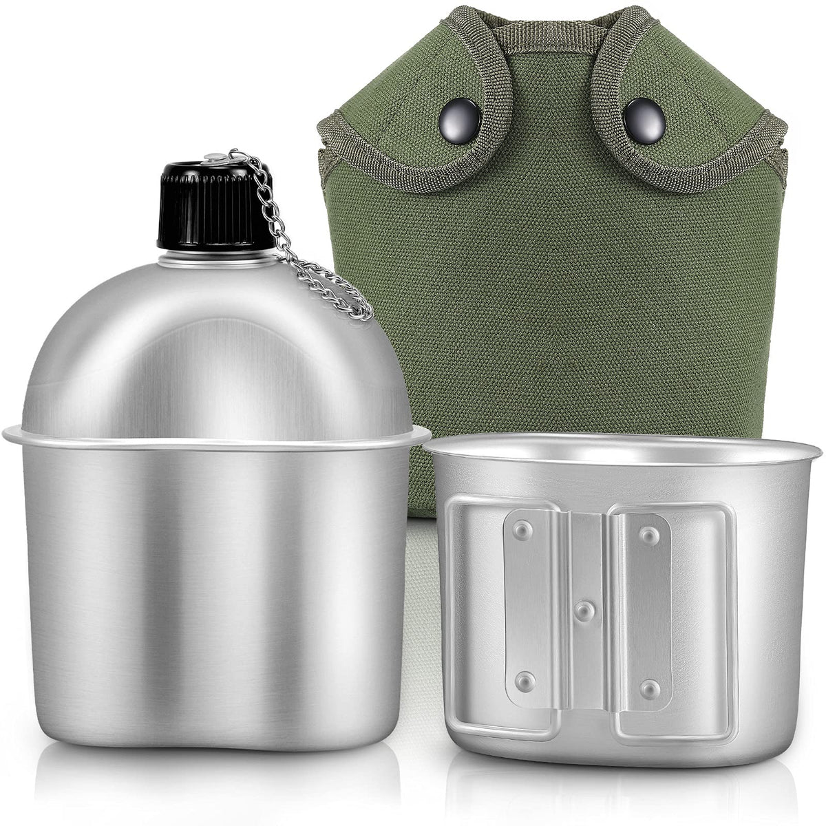 Honeydak canteen set front view showing kit and compact storage benefit
