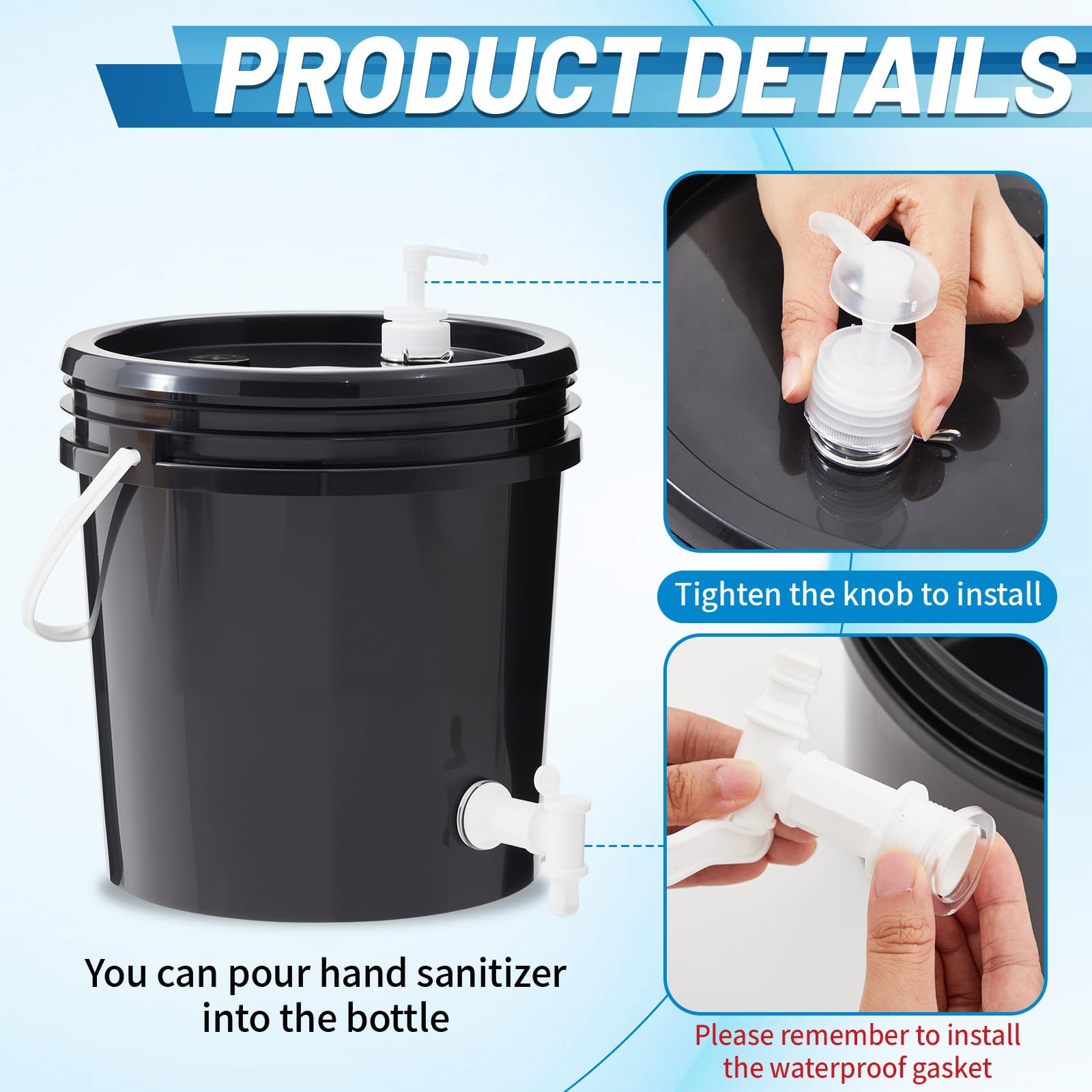Honeydak top view of soap dispenser fill opening showing quick refill benefit