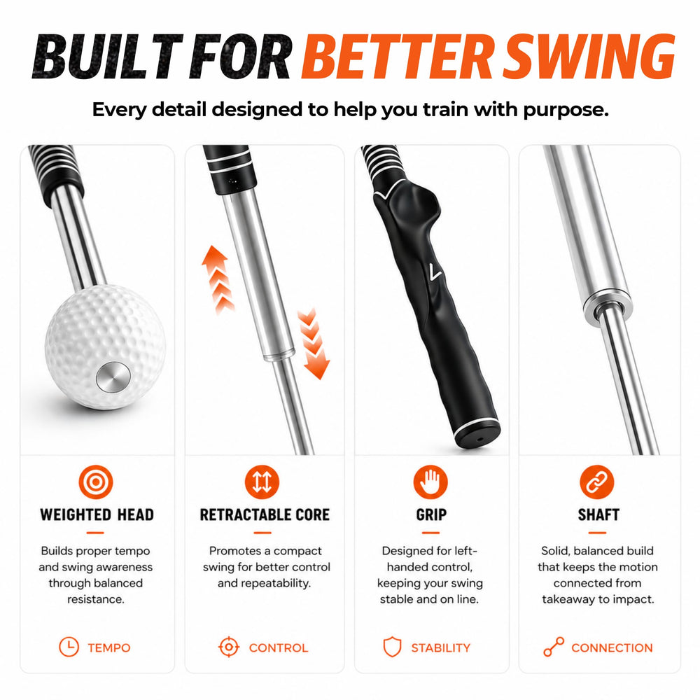 honharo in use at driving range demonstrating rhythm and release practice