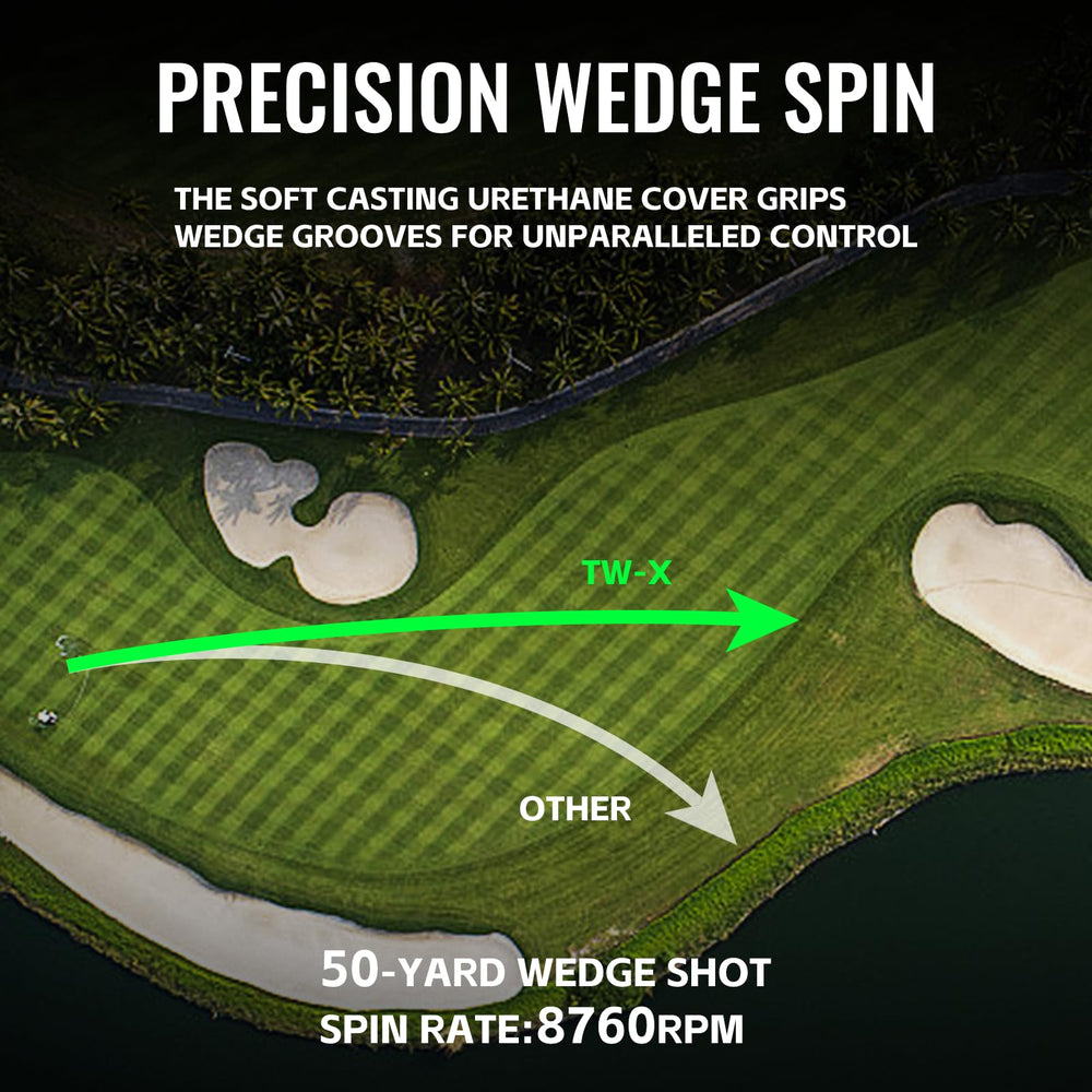 Honma TW-X approach shot impact showing strong spin and greenside stopping power