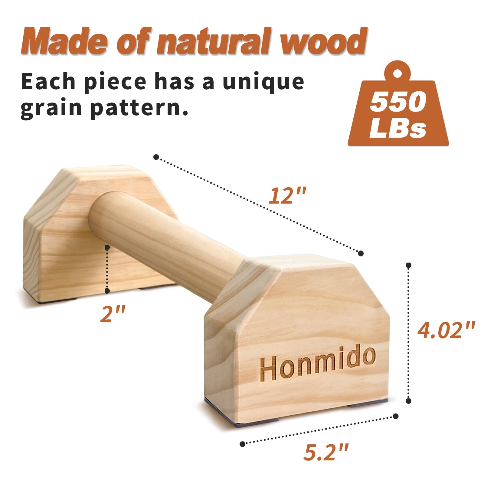 Honmido close-up of pine wood grain and smooth finished handle