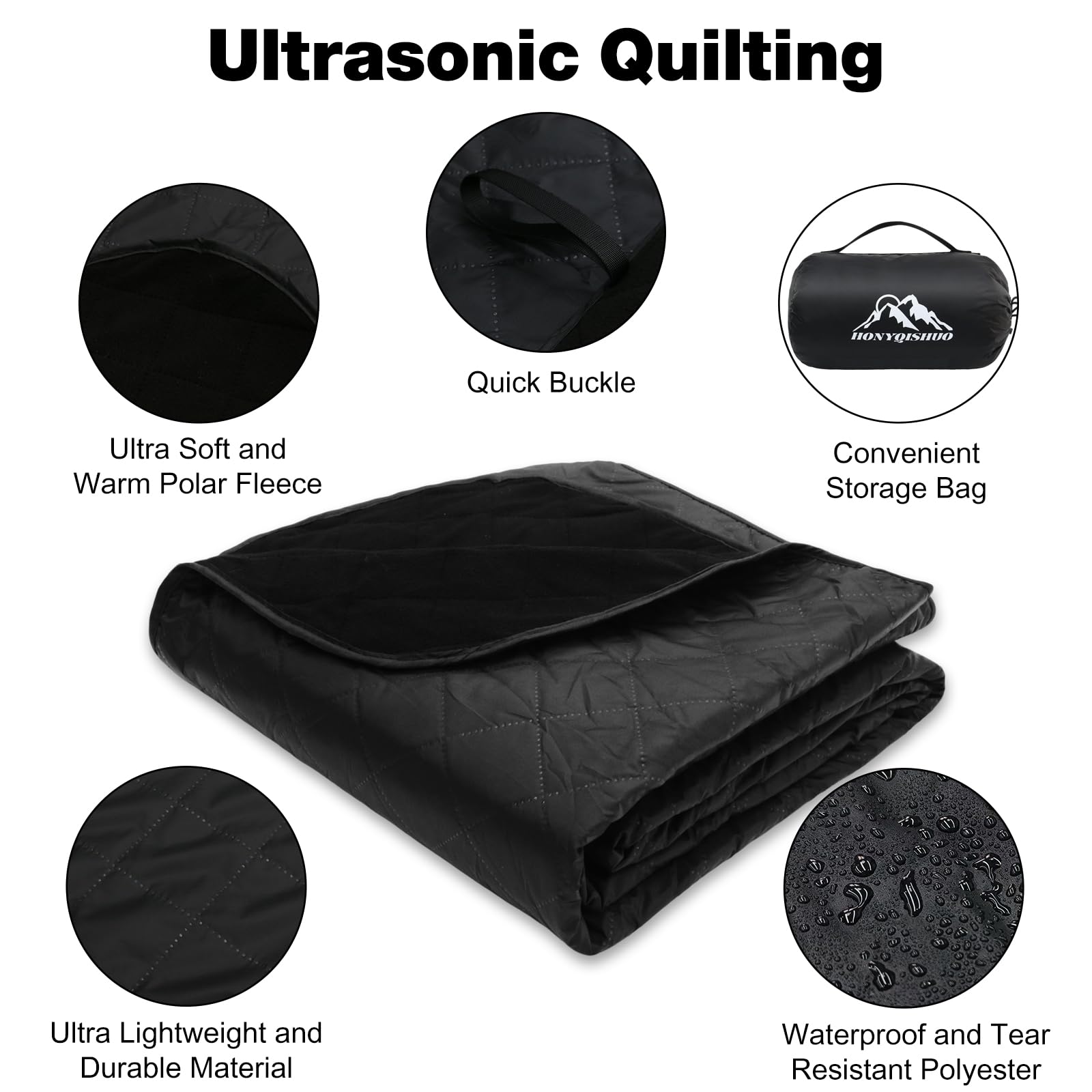 HonyQiShuo ultrasonic quilting close-up showing durable layer bonding