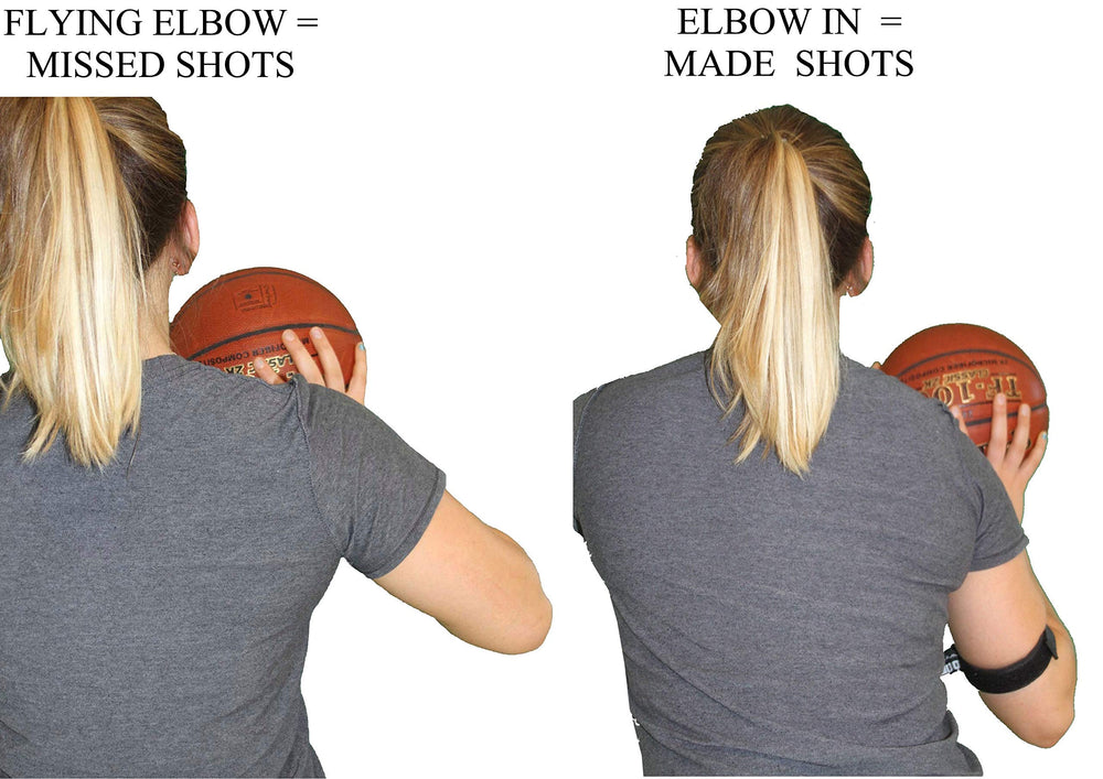 HOOPSKING demo on arm showing correct elbow placement and consistent mechanics