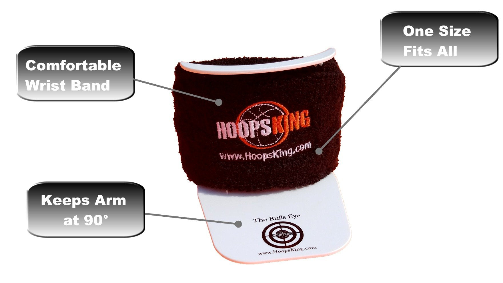 HOOPSKING BullsEye side detail highlighting the elbow lock and durable construction benefit