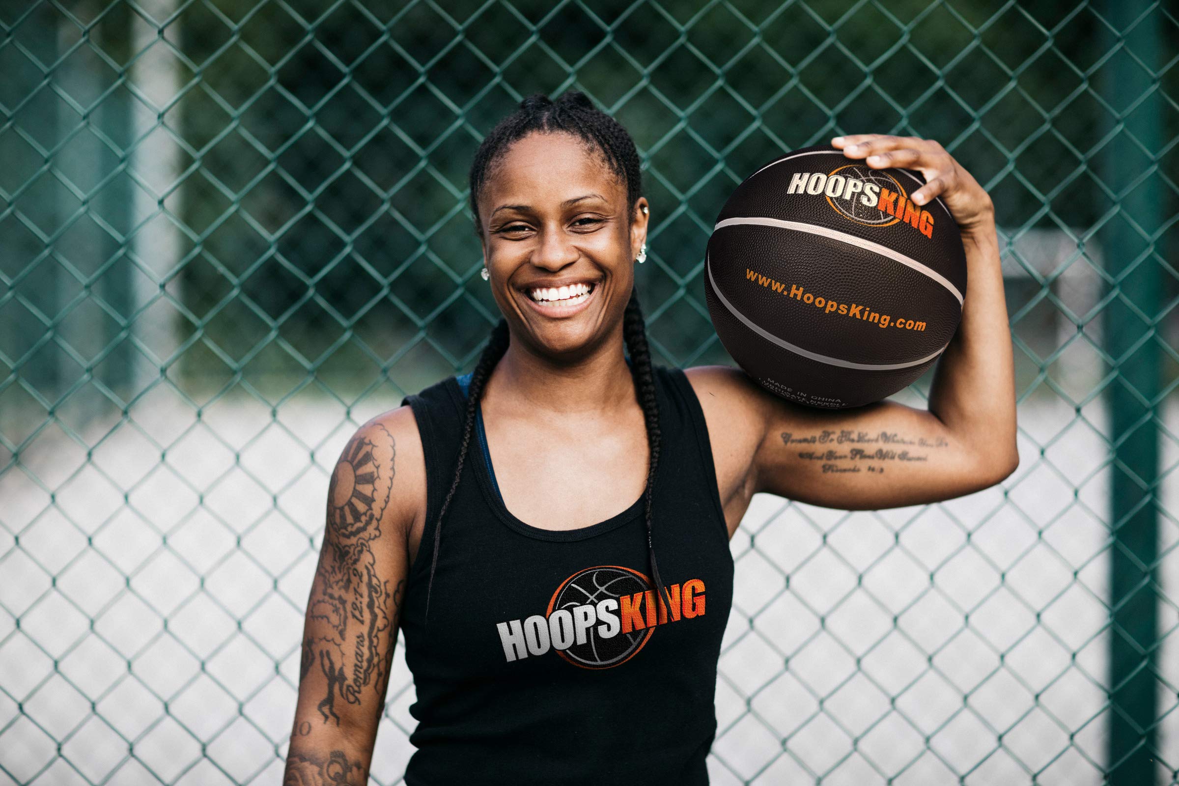 HOOPSKING weighted ball next to standard basketball illustrating size and resistance difference
