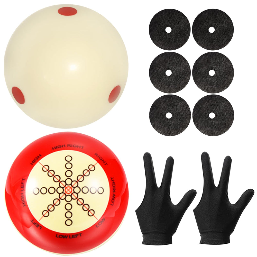 Hordolry front view of two cue balls showing kit and benefits