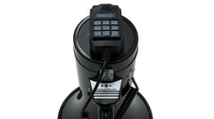 HornBlasters battery and USB port detail showing rechargeable power and connectivity