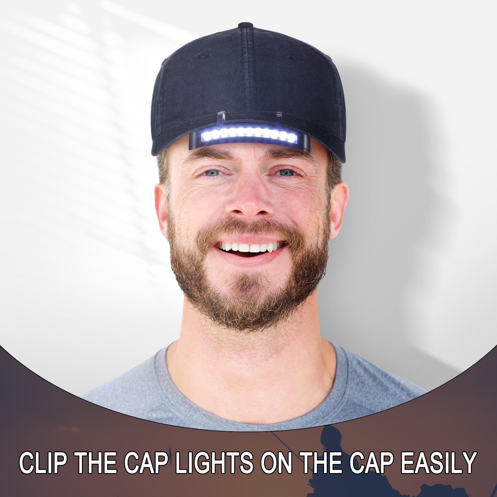 Hortsun detail of sturdy clip attached to hat brim offering secure hands-free use