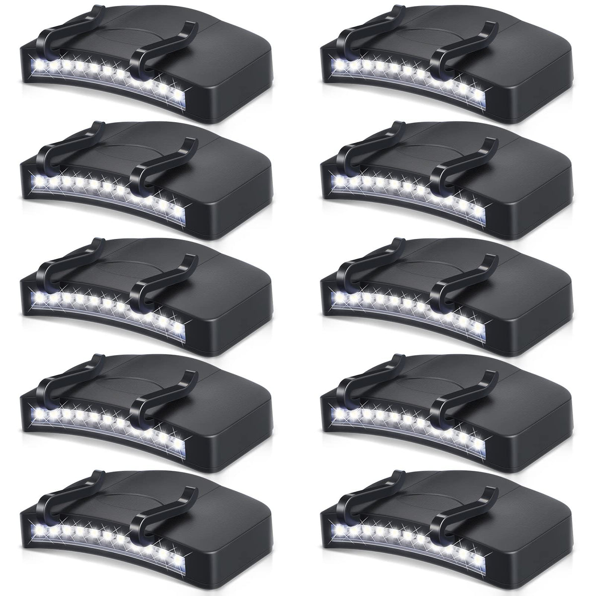 Hortsun front view of cap light showing compact waterproof design and utility